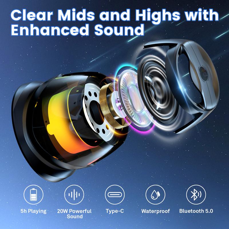 Dohelly Mini Bluetooth Speaker featuring RGB Lighting, 3D Surround Sound, HD Audio, Portable Wireless Design, Lasts up to 20 Hours, Perfect for Holiday Gifts, Home Gatherings, Outdoor Events, and Beach Celebrations Dohelly Mini Bluetooth Speaker featuring RGB Lighting, 3D Surround Sound, HD Audio, Portable Wireless Design, Lasts up to 20 Hours, Perfect for Holiday Gifts, Home Gatherings, Outdoor Events, and Beach Celebrations