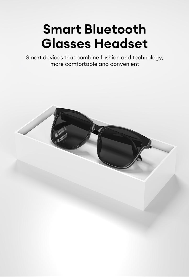 HYUNDAI C8 Wearable Smart Glasses, Bluetooth-Compatible Earbud Headphone for Music & Calls, Durable Electronic Audio Glasses, Creative Sports Headset