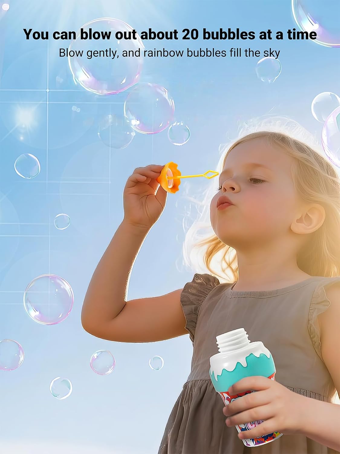 Combination inverted leak-proof bubble toys, dirt-free children's outdoor toy sets, non-toxic birthday party souvenirs, summer sensory gifts for boys and girls