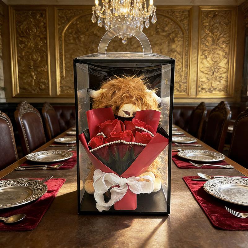 Highland Cow Rose Artificial Flower PVC Gift Box, Wedding & Home Decoration Flowers, suitable for Giving to your Girlfriend/Wife on a Date or to Express Love, Valentine's Day Gifts, Birthday Gifts, Bridal Favors #TOP PICKS Highland Cow Rose Artificial Flower PVC Gift Box, Wedding & Home Decoration Flowers, suitable for Giving to your Girlfriend/Wife on a Date or to Express Love, Valentine's Day Gifts, Birthday Gifts, Bridal Favors #TOP PICKS