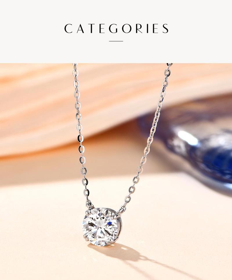 0.5~2CT Synthetic Moissanite Necklaces D Color VVS1 for Women Birthday Gift Engagement Wedding N009