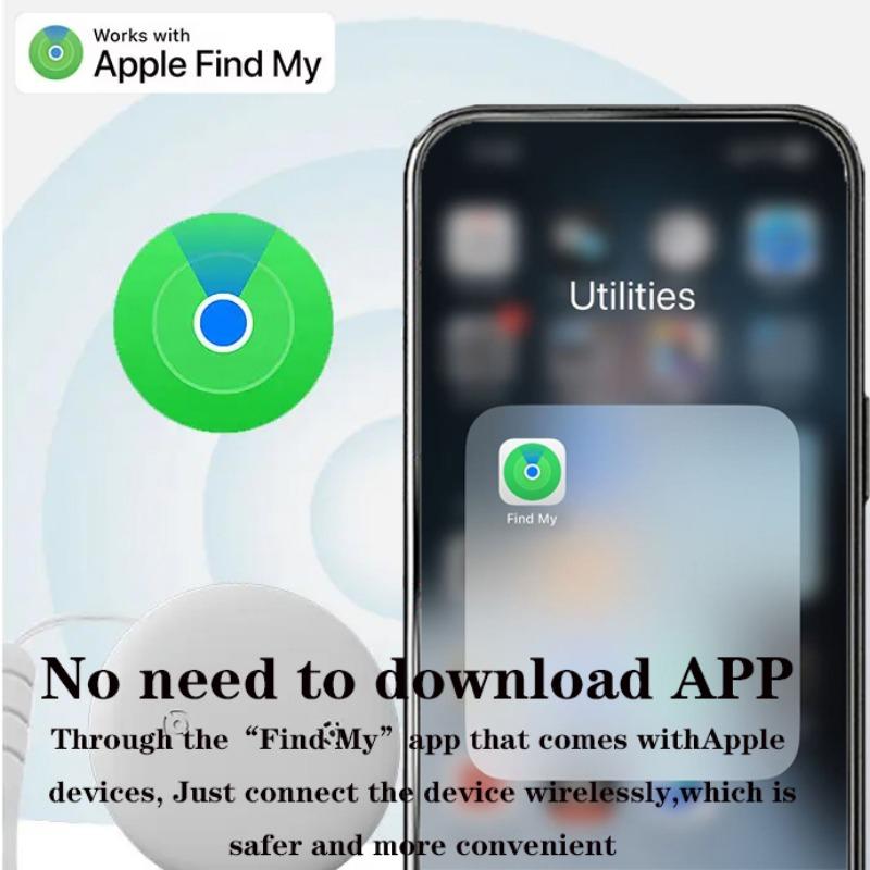 Apple Find My Smart Mini Cat & Dog Pet Tracker, iOS Compatible, Leather Adjustable Collar, Small Medium Large Dogs Puppies