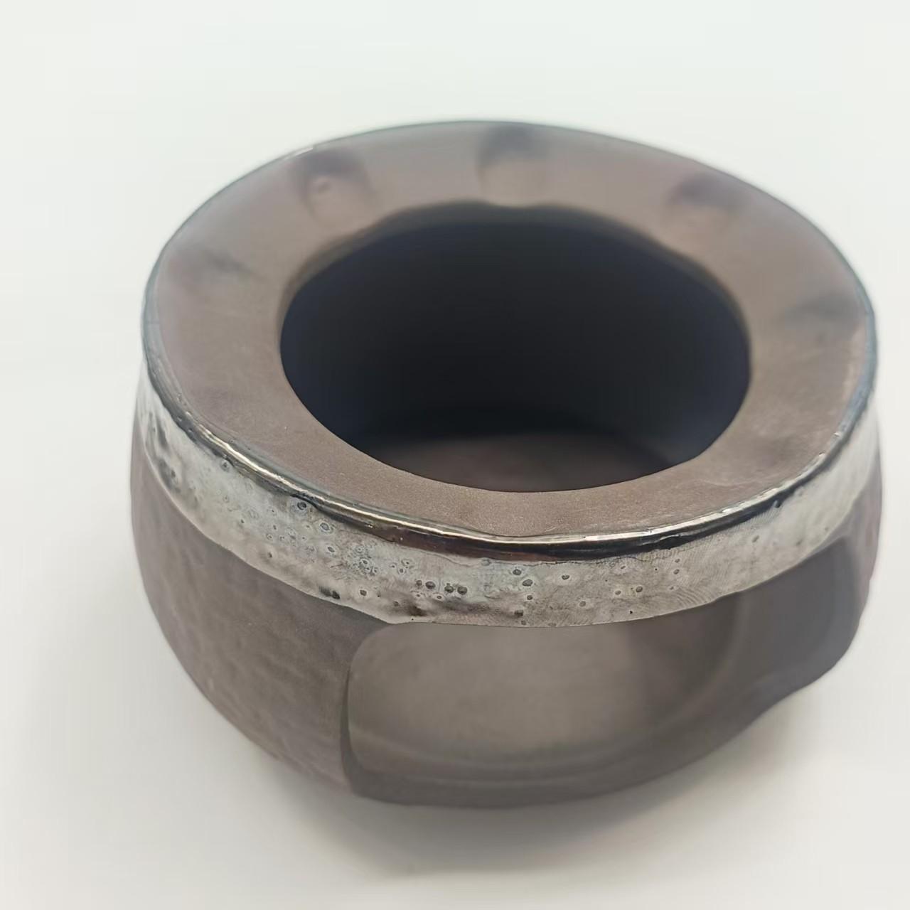 Rustic Solid Stone Texture Incense Burner, Dark Handmade Coarse Ceramic Diffuser, Home Bedroom Essential Oil Warmer, Calming Healing Atmosphere