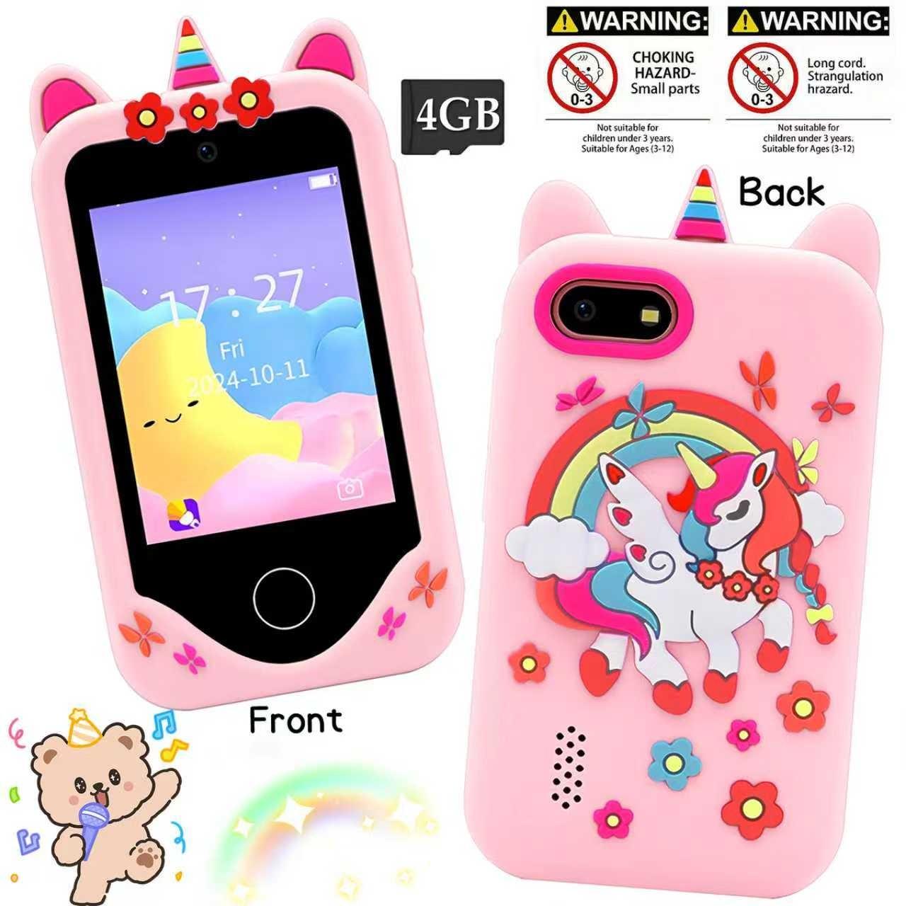 Kids Smart Phone Dual Camera Interactive Toy With 2.8 Inch High Definition Screen Music Player And Learning Games Great Gift For Kids