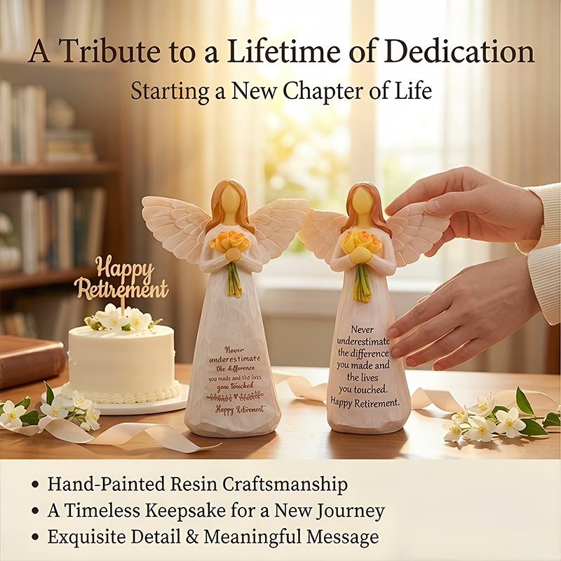 Mother's Day Gift Set, Resin Angel Ornament, Home Decor Desktop Statue, Modern Art Sculpture, Perfect Retirement Present for Women