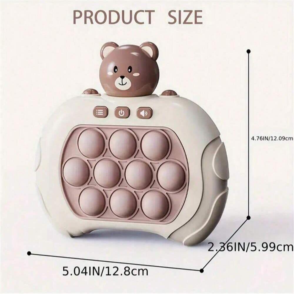 New Original Fast Press Game Machine Bear Fingertip Bubbles Electronic Jump Game 4 Modes Lightweight Stress Relief Fidget Toy Gift