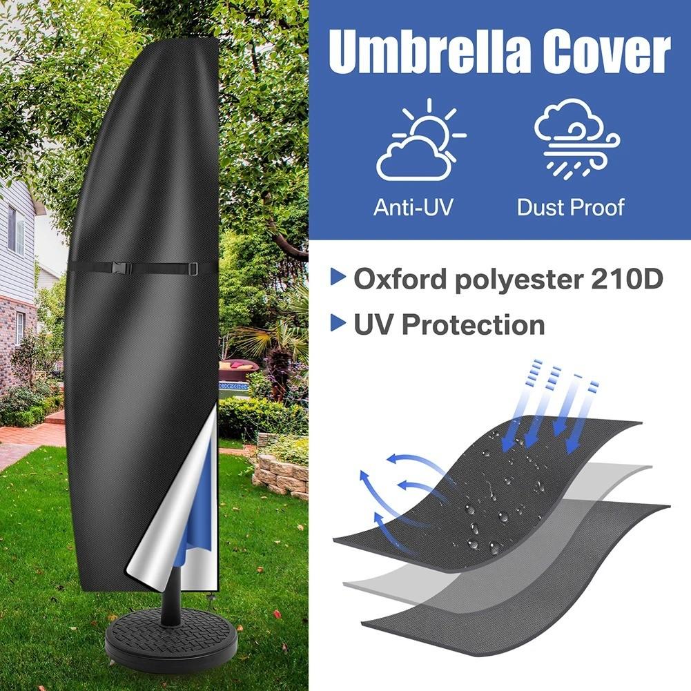 Outdoor Cantilever Umbrella Cover, Waterproof Patio Parasol Cover, Banana Straight Style, All-Season Parasol Umbrella Protection