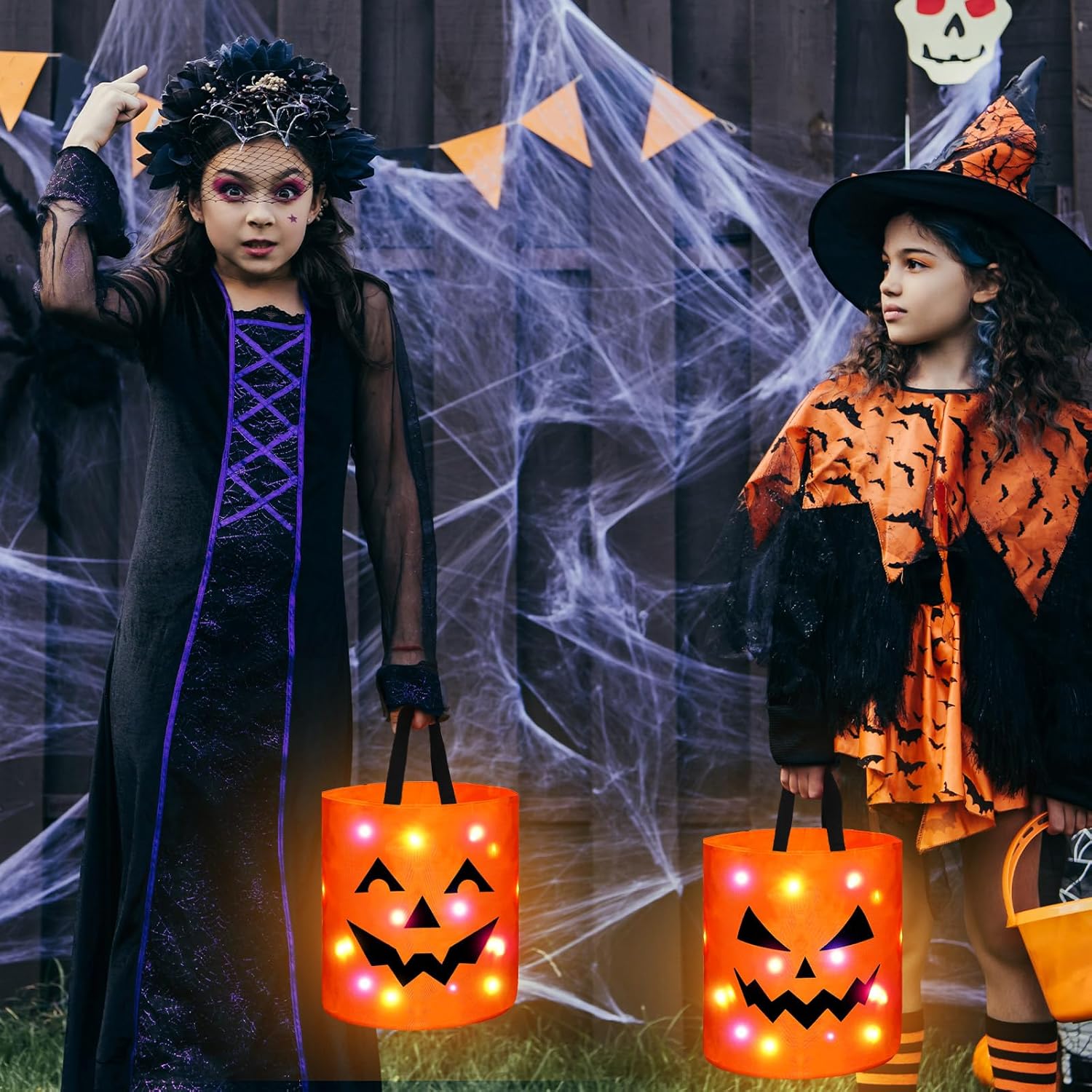 4-Pack LED halloween Treat Bags Night Light Bag Pumpkin Candy Buckets for Trick-or-Treating halloween inside deco 4-Pack LED halloween Treat Bags Night Light Bag Pumpkin Candy Buckets for Trick-or-Treating halloween inside deco