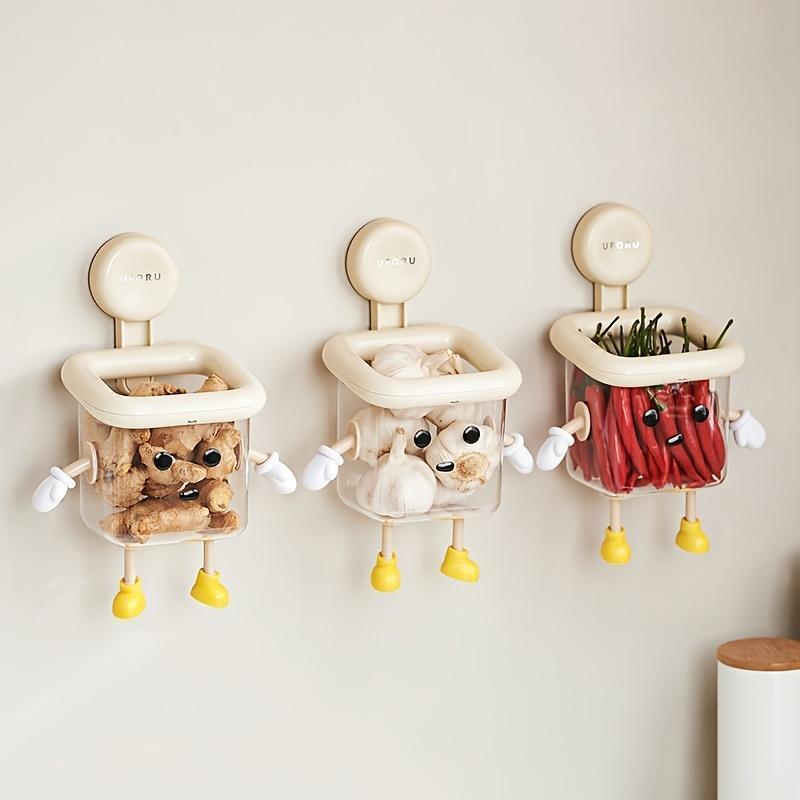 DIY Creative Cute Wall Mount Toothbrush Holder, No-Drill Suction Cup Bathroom Organizer with Multi-Sections for Toothpaste, Electric Toothbrush, Razor, Makeup Brushes, Kitchen Storage Supplies