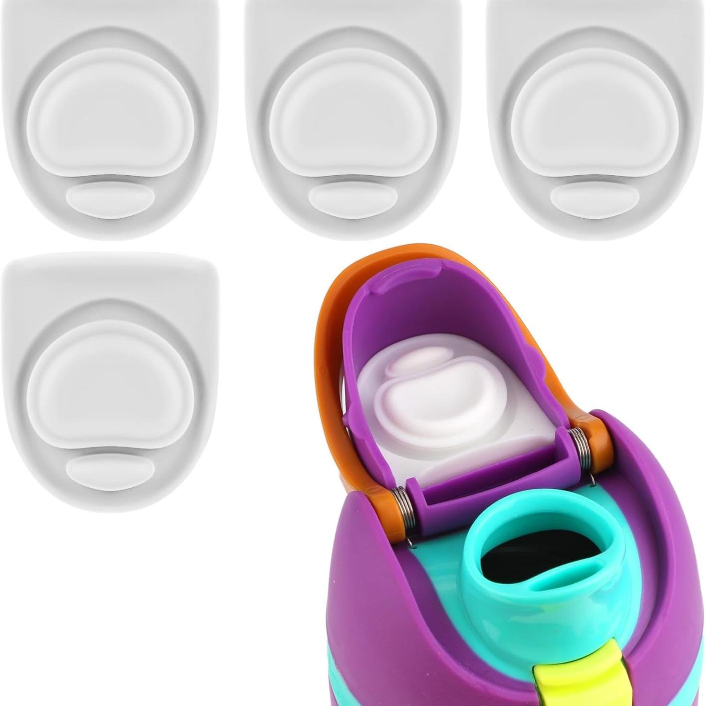 4-Pack Replacement Bottle Stopper, Compatible with 24oz and 32oz Water Bottles, Silicone Seal Rings, Fits 16/19/24/32/40oz Caps