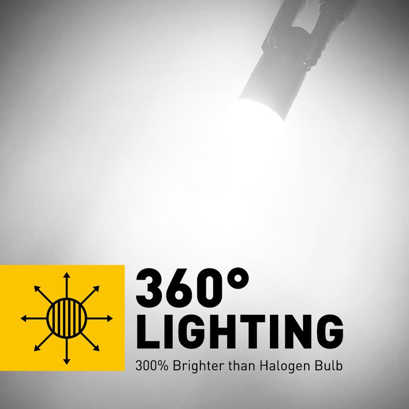 AUXITO 194 LED Bulbs 6000K White/Red/Yellow, Super Bright 1:1 Size, License Plate Light 168 175 2825 W5W T10 Error Free Car Bulbs for Dome Map Door Courtesy Side Marker Cornering Trunk Light (Pack of 2) Automotive