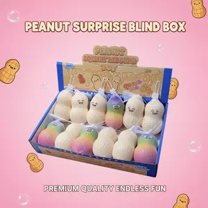 Random rainbow gradual change cute peanut shape slow rebound decompression pinch music toy