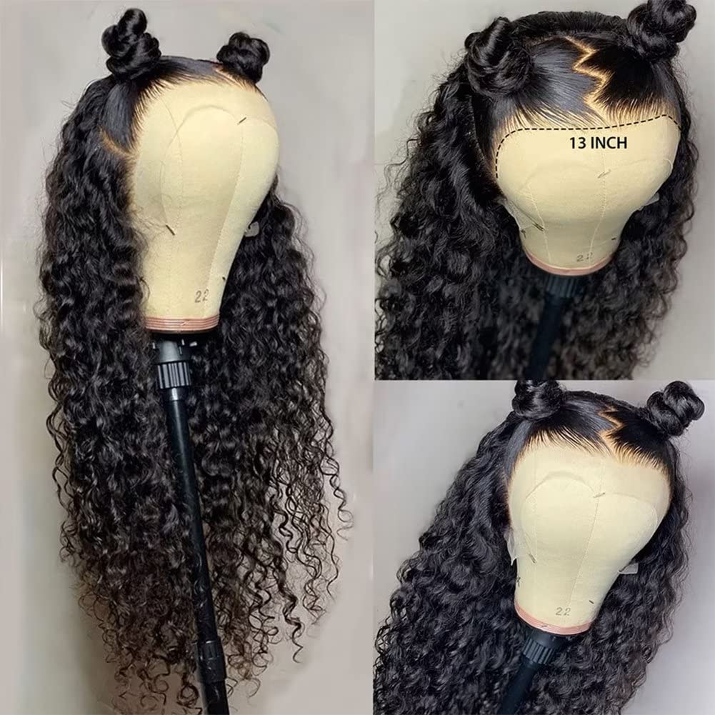 Bling Hair Deep Wave HD Lace front 13x6 13x4 Kinky Curly Human Hair Wigs Transparent Lace Frontal Wig PrePlucked 180 Density Wigs For Women with Baby Hair