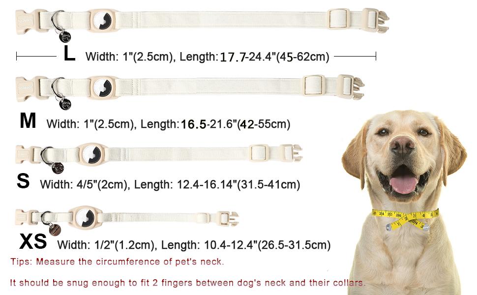 DOGWONG Airtag Dog Collar, Heavy-Duty Cotton Hemp Collar with Airtag Holder – Soft, Durable & Adjustable Pet Necklace for Small, Medium, Large Dogs