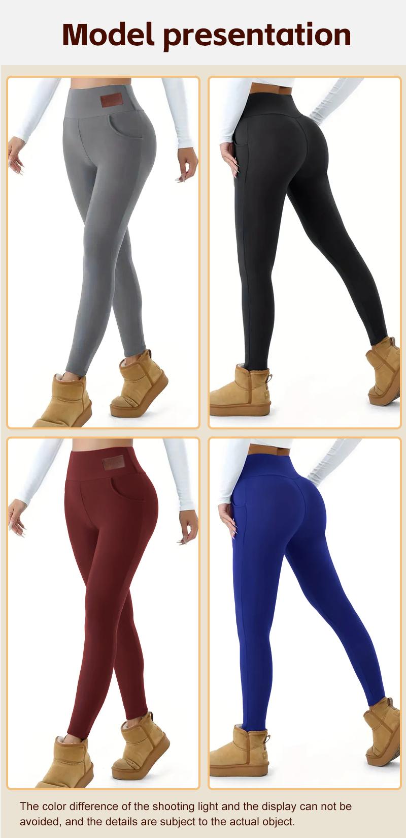 4pcs Cozy Thermal Pants - Soft, Comfy, Slim-Fit, Plush Lined, Elastic Waistband, Warm, Fleece-Lined, Winter Lingerie & Sleepwear for Women