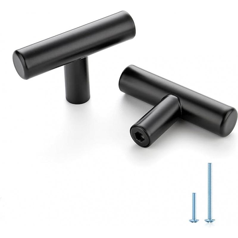 14-Pack 1.97 Inch (Approx. 5 cm) Cabinet Knobs, Single Hole Matte Black Cabinet Hardware, Stainless Steel Kitchen Drawer Pulls for Cabinets & Wardrobes, Door Hardware