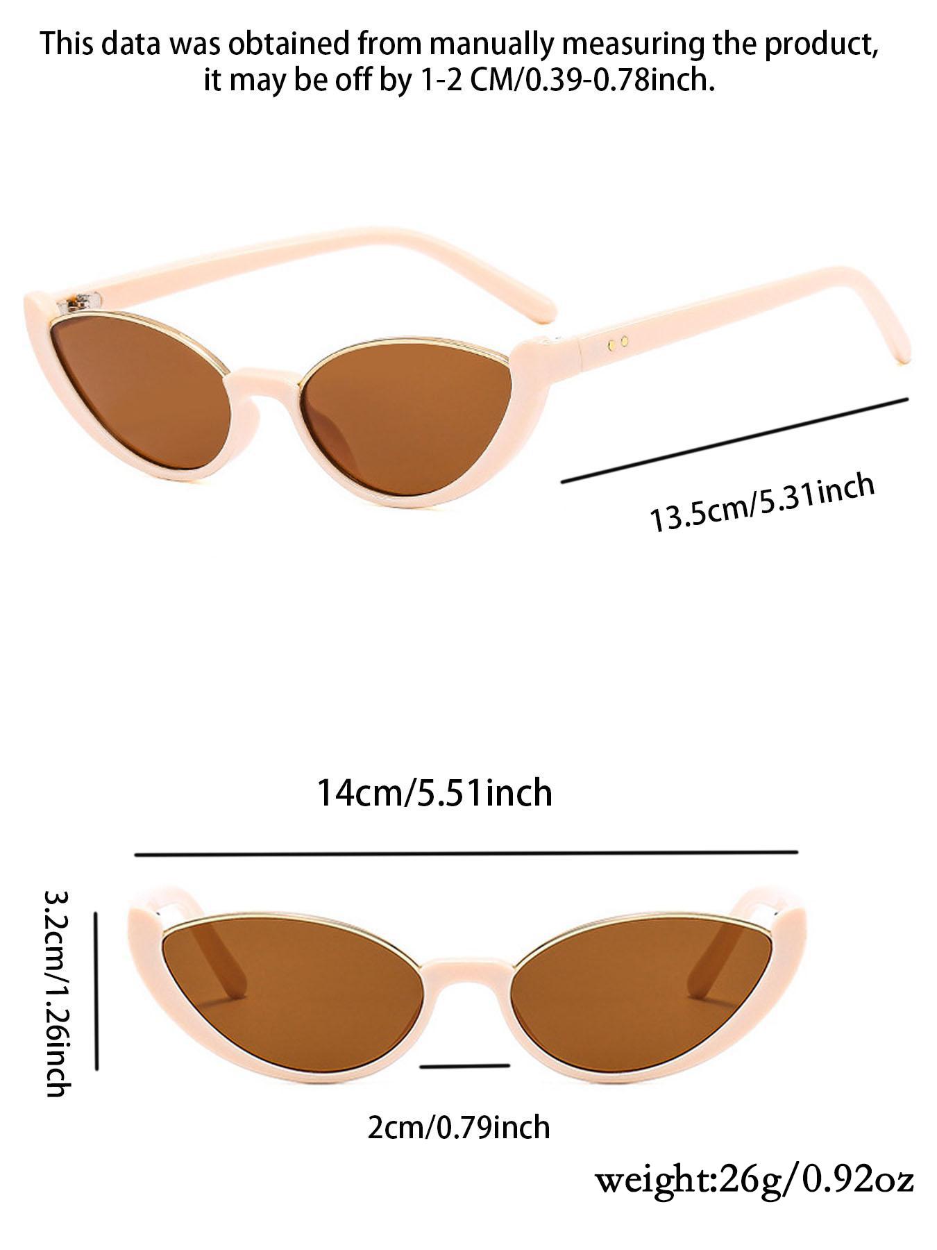 Unisex Cat Eye Shaped Sunglasses, Trendy Casual UV Protection Sunglasses for Everyday Use, Fashion Accessories for Outdoor Activities, Lightweight Durable Sunglasses