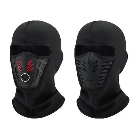Adults' Winter Biker Full-Face Mask - Solid, One Size, Warm, Anti-Haze, Windproof, Soft Breathable Face Cover Balaclava Hood for Motorcycle Riding, Skiing
