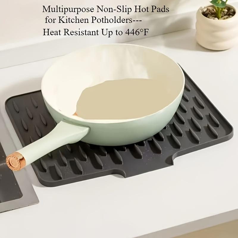 Large Kitchen Sink & Dish Drying Rack - Non-Slip Silicone Drainage Board Drain, Heat-Resistant & Easy-Clean Surface, Raised Edges for Spill Prevention, Dish Storage Shelf, Compatible with Countertops, Sinks, Refrigerators