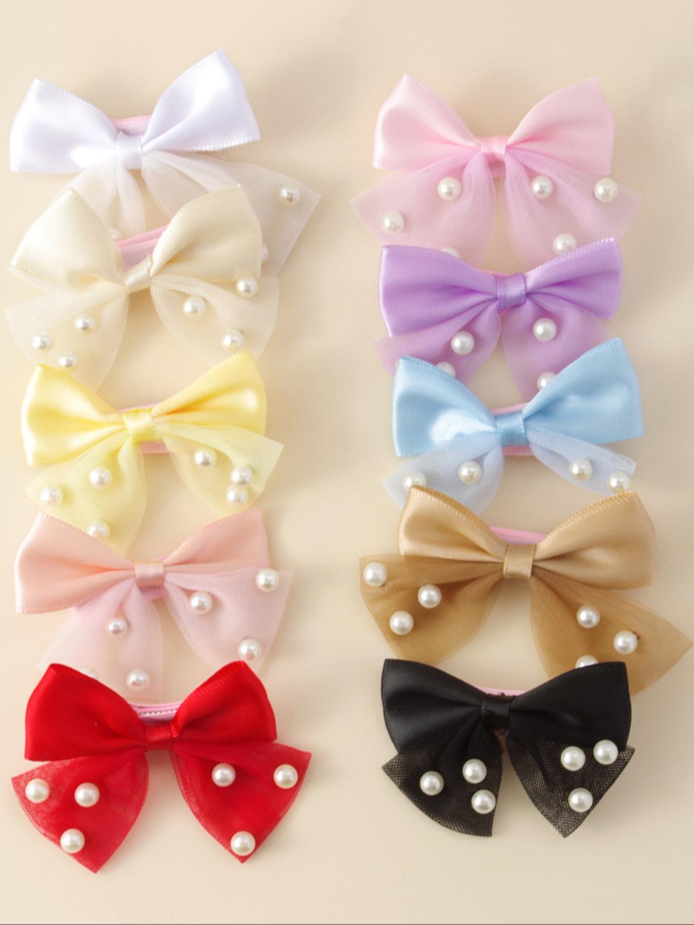 10pcs Cute Pearl Bow Hair Clips Set, Hair Pin Set, Elegant Mesh Butterfly Knot Hair Accessories, Perfect Girls & Women, Fall Winter Fashion