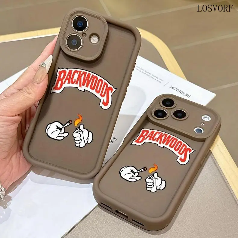 LOSVORF Hip Hop Backwoods Cartoon Hands Print Phone Case , Soft Silicone Tpu Protection and Shockproof For iPhone 17 16 15 Pro Max 14 16Pro 13 12 11 X Plus Air Mini 17E, Cool Street Style