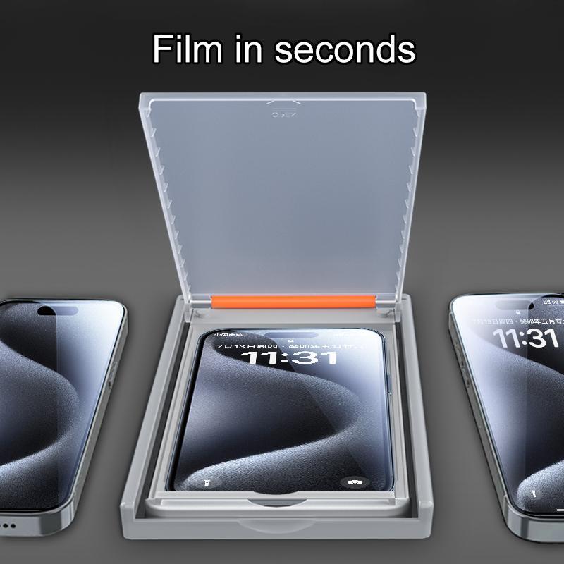 FUNCAT  [3PCS] Screen Protector Cabin;  For iphone 17/16/15/14/13 Dust Free, Bubble Free, Precise Fit, 【3pcs +A Reusable Cabin】 (High Definition/Anti-Spy)