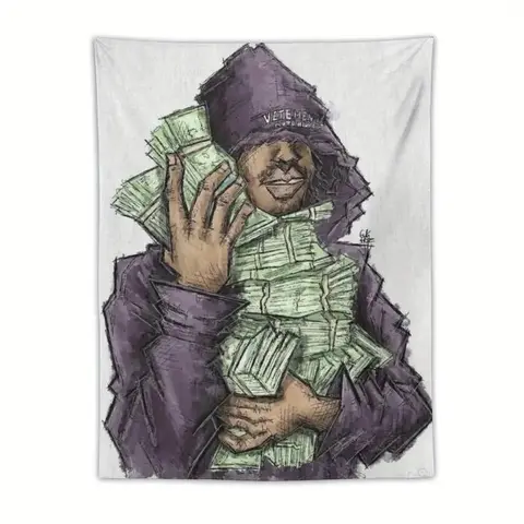LUCKI Rapper American Flag Tapestry - Lightweight, Smooth, Decorative Wall Art, Durable, Easy Hanging, No Electricity Needed, Ideal for Man Caves, Perfect Gift for Men, Home Decor Accessory,