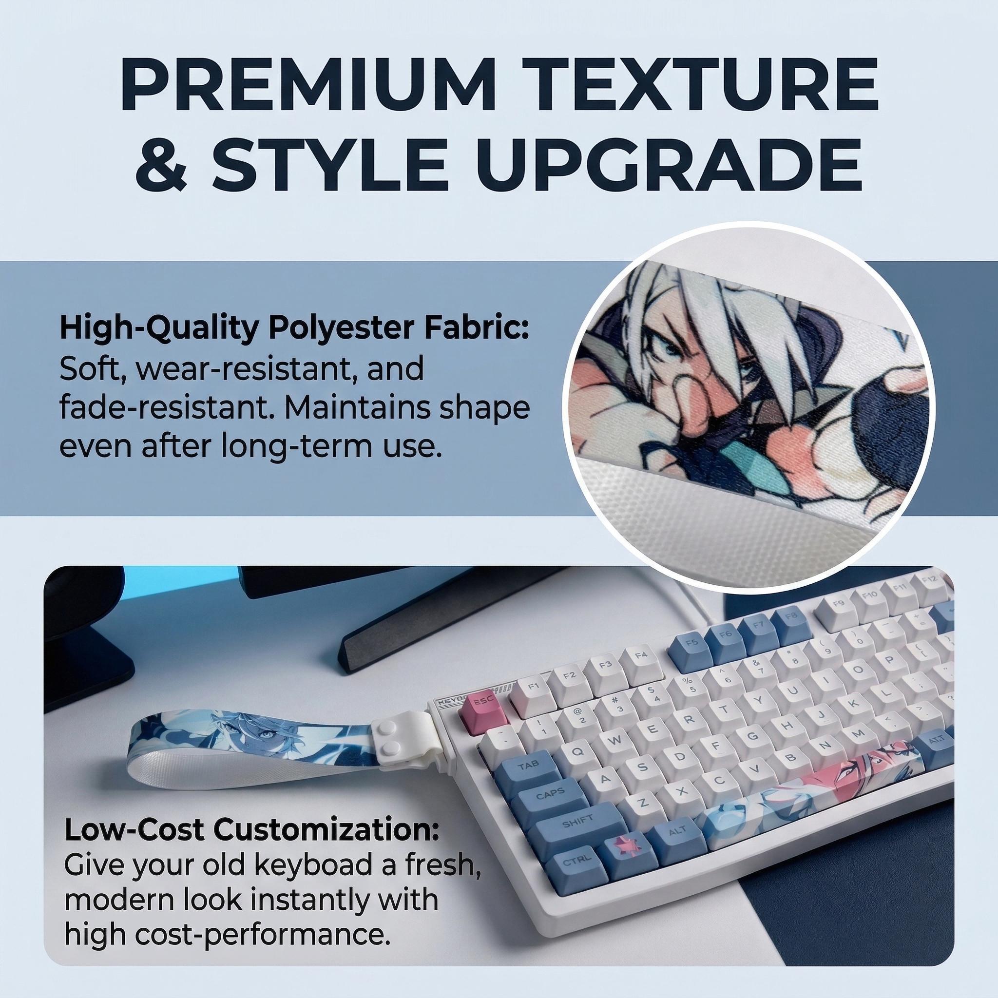 Anime Cartoon Keyboard Strap, Universal Detachable Decorative Hanging Rope, DIY Cool Keyboard Accessory, Anime Character Print