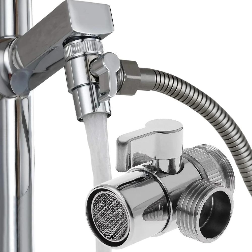 Multi-Function Faucet Adapter Leak-Proof Quick Connect for Washer Shower Garden Hose Switchable Dual Spray Valve Core Universal Fit Kitchen Bathroom Outdoor Durable Multi Purpose