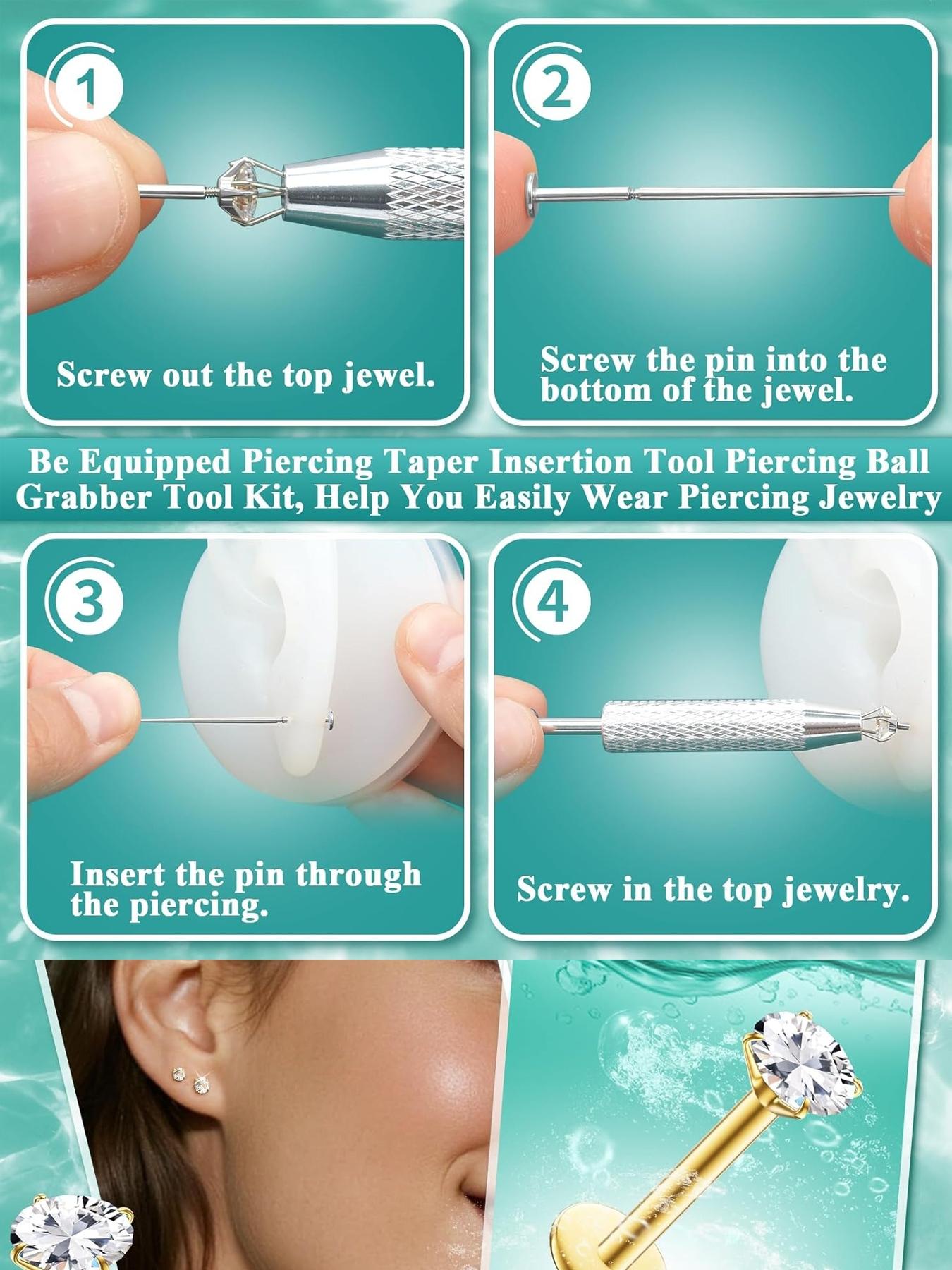 Hypoallergenic 18g Flat Back Stud Earrings Set, Body Jewelry, Surgical Steel Internal Thread Design for Tragus Helix Cartilage Conch Nose Piercings