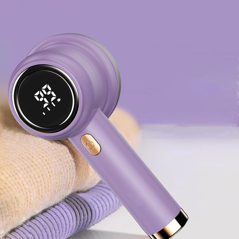 6-Pack Replaceable Blades Fabric Shaver, Rechargeable Portable Lint Remover with LED Display, Removes Pilling From Clothes, Furniture, and Blankets