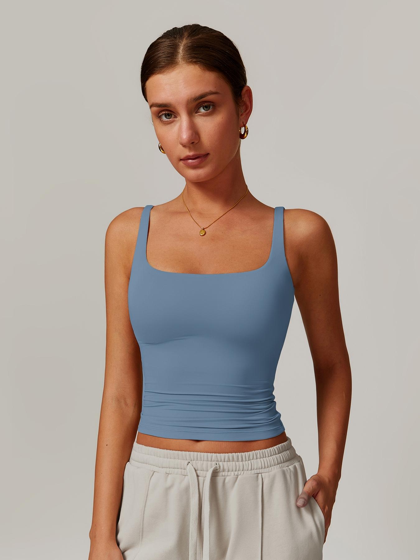 Women's Solid Color Sports Tank Top, Tight Sports Vest, Casual Comfy Breathable Sleeveless Sports Top for Yoga Gym Workout Running, Ladies Sportswear for All Seasons Women's Solid Color Sports Tank Top, Tight Sports Vest, Casual Comfy Breathable Sleeveless Sports Top for Yoga Gym Workout Running, Ladies Sportswear for All Seasons