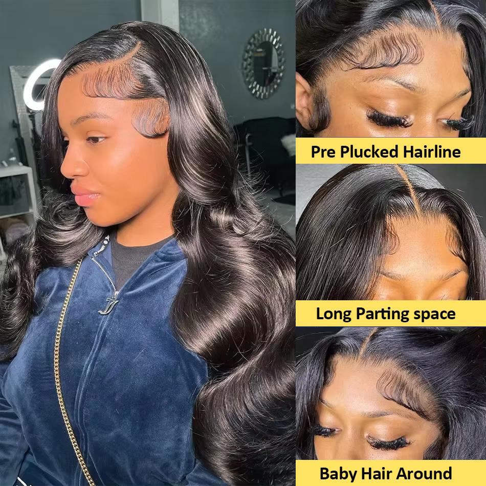 Bling Hair 13x6 13x4 Lace Frontal Wigs Human Hair Body Wave Wigs  Brazilian Body Wave Transparent Lace Frontal Wig For Women 180 Density Pre Plucked TikTokShopHolidayHaul