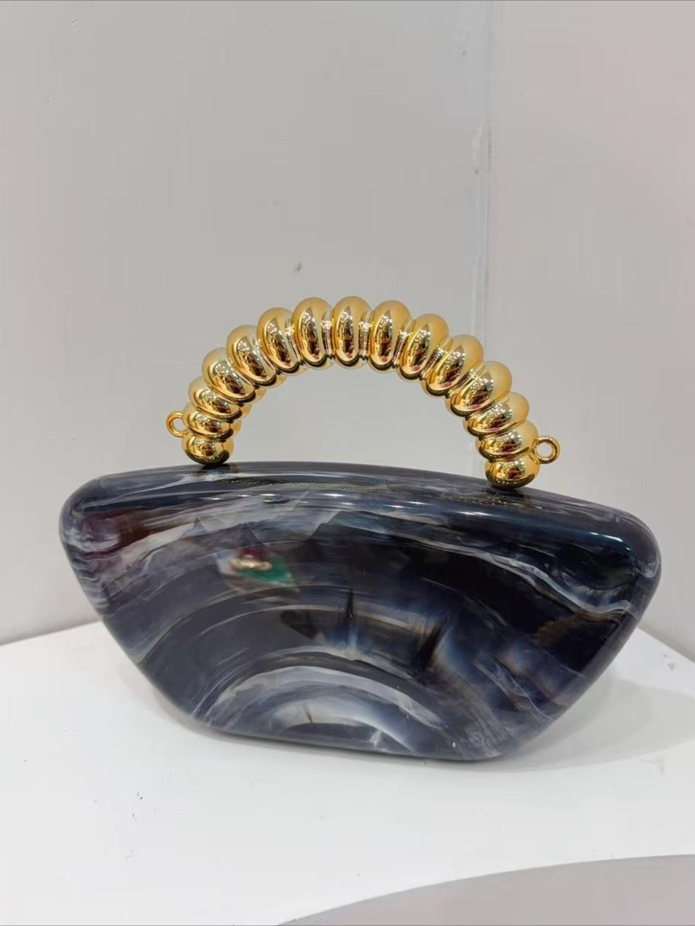 2026 New Marble Pattern Evening Bag for Women, Vintage Elegant Clutch Purse, Trendy Party Handbag, Fashion Crossbody Tote for Wedding Banquet