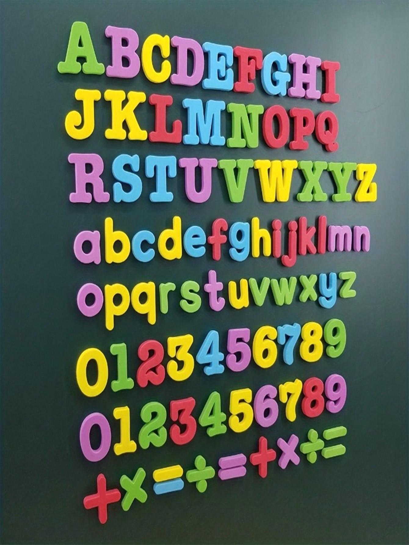 26 Pcs Kids Educational Magnetic Stickers, Uppercase Alphabet & Number Refrigerator Magnets Set, Preschool Teaching Aids, Perfect Holiday Presents for Christmas, Easter and Thanksgiving