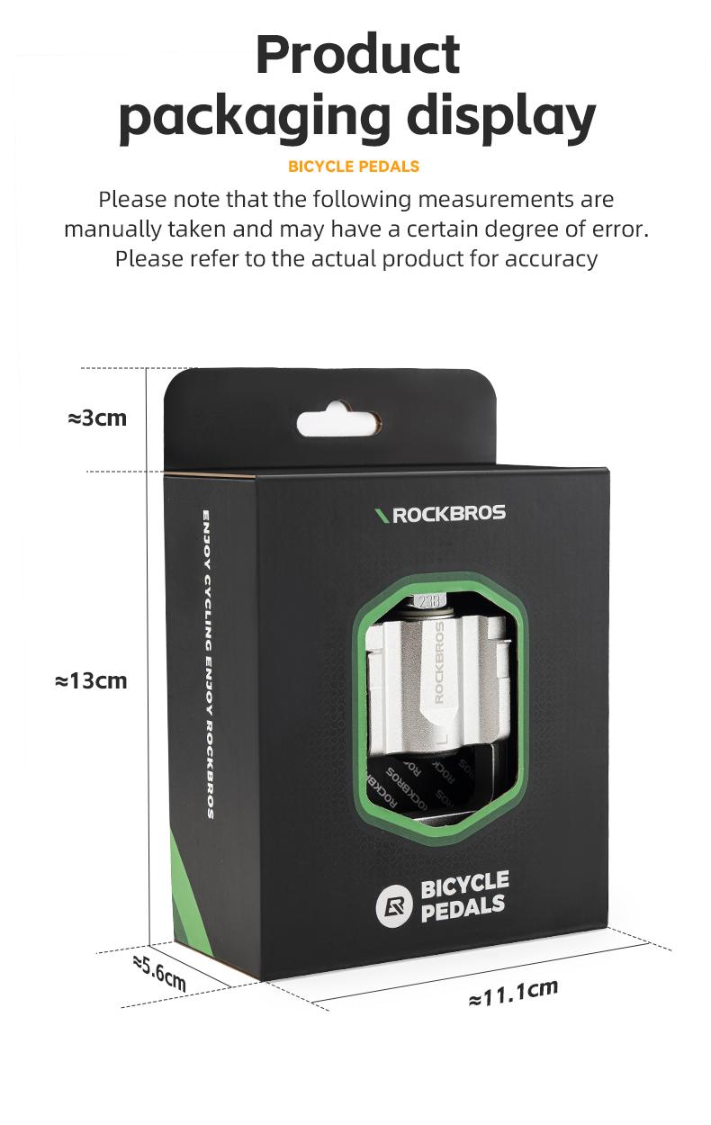 ROCKBROS Folding Bike Pedals Aluminum Alloy Foldable Bicycle Pedals 9/16 Inch Lightweight with Reflective Strips&Non Slip for Folding Bike, Electric Bike