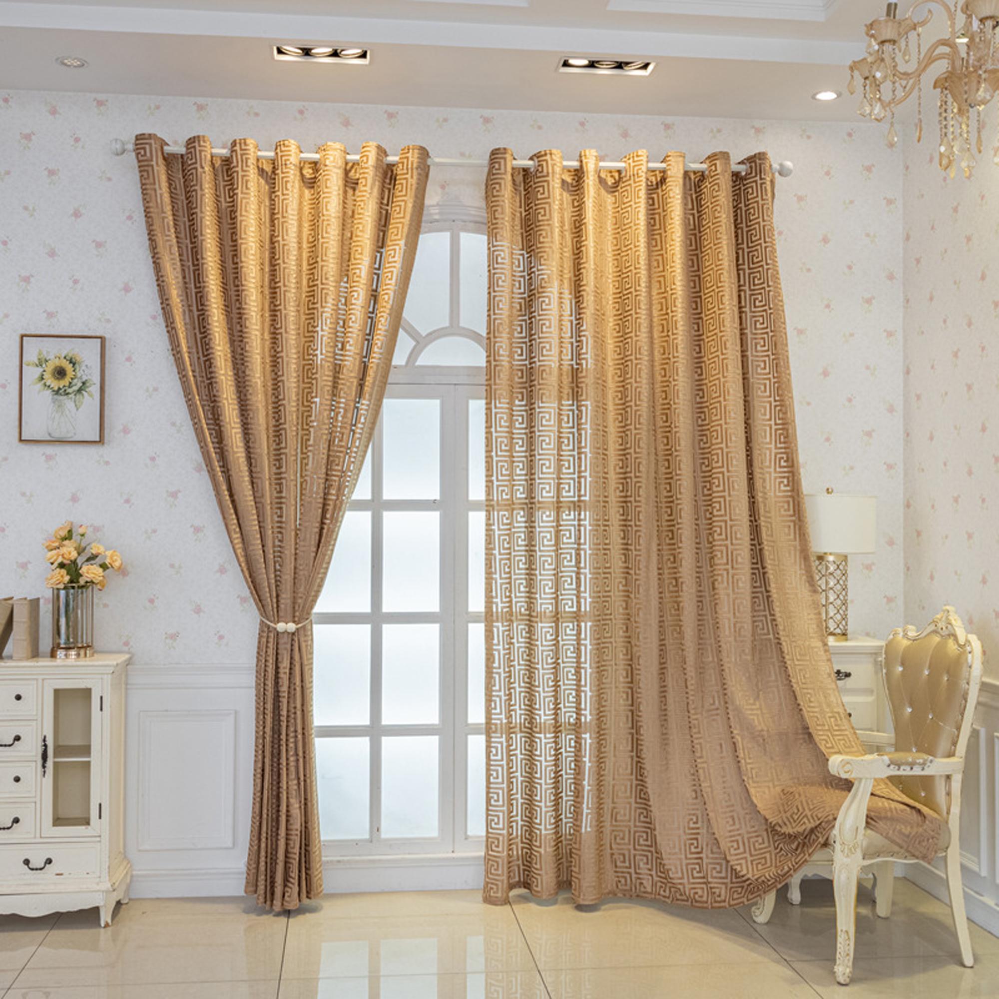 Luxury Embroidered Hollow-Out Curtain, Top Ring Hanging Drapes for Bedroom and Living Room Partition Home Decor, Minimalist Style
