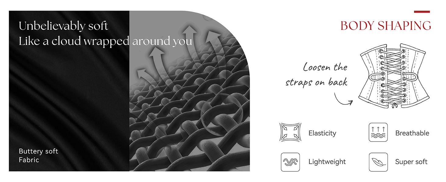 SHAPESHE One Piece Seamless Shapewear Bodysuits for Women Low Back Lace-up Thong Tops