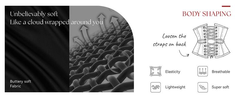 SHAPESHE One Piece Seamless Shapewear Bodysuits for Women Low Back Lace-up Thong Tops