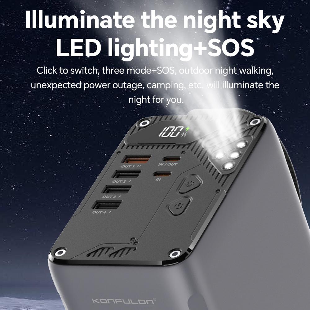 80000mAh High Capacity Power Bank 30W PD 3.0 Fast Charging Portable Charger QC 22.5W Portable USB C Battery Packs with LCD Display Battery Bank for iPhone, Samsung, iPad ,Macbook & Outdoors Camping With LED Light+SOS Mode and Handel Belt 80000mAh High Capacity Power Bank 30W PD 3.0 Fast Charging Portable Charger QC 22.5W Portable USB C Battery Packs with LCD Display Battery Bank for iPhone, Samsung, iPad ,Macbook & Outdoors Camping With LED Light+SOS Mode and Handel Belt
