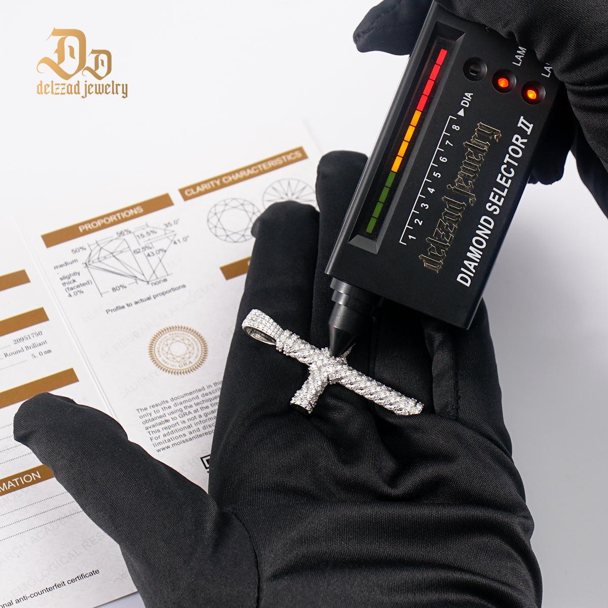 Delzzad Round Cross Necklace D Color Synthetic Moissanite S925 Unisex Bling Necklace Chain Birthday Anniversary Mother's Day Christmas Gift for Men Women Delzzad Round Cross Necklace D Color Synthetic Moissanite S925 Unisex Bling Necklace Chain Birthday Anniversary Mother's Day Christmas Gift for Men Women