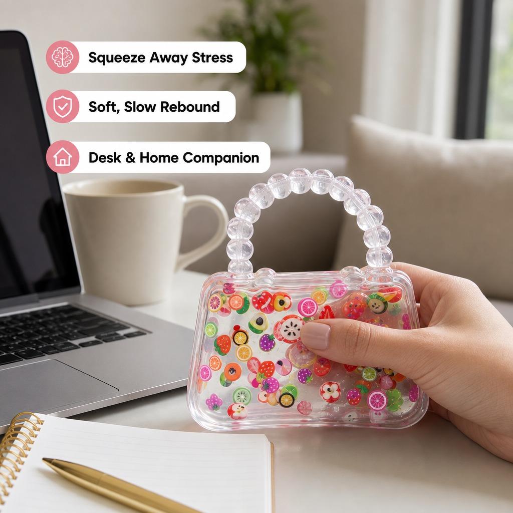 Cute Mini Bag Squishy Fidget Toy - Soft TPR Compact Desktop Ornament, Selfie Live Stream Prop, Relaxing Party Favor Gift (Phones & Electronics Selfie Accessory), Fidget Toys