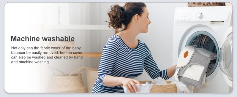 Baby Bouncer, Portable Baby Bouncer Seat for Babies 4-18 Months, 100% Cotton Fabrics, 3 Modes of use with Rocker and Stationary Options, Infant Rocker Chair with Hanging Toys-Light Grey Swing Set Swing Trainer Baby Bouncer, Portable Baby Bouncer Seat for Babies 4-18 Months, 100% Cotton Fabrics, 3 Modes of use with Rocker and Stationary Options, Infant Rocker Chair with Hanging Toys-Light Grey Swing Set Swing Trainer