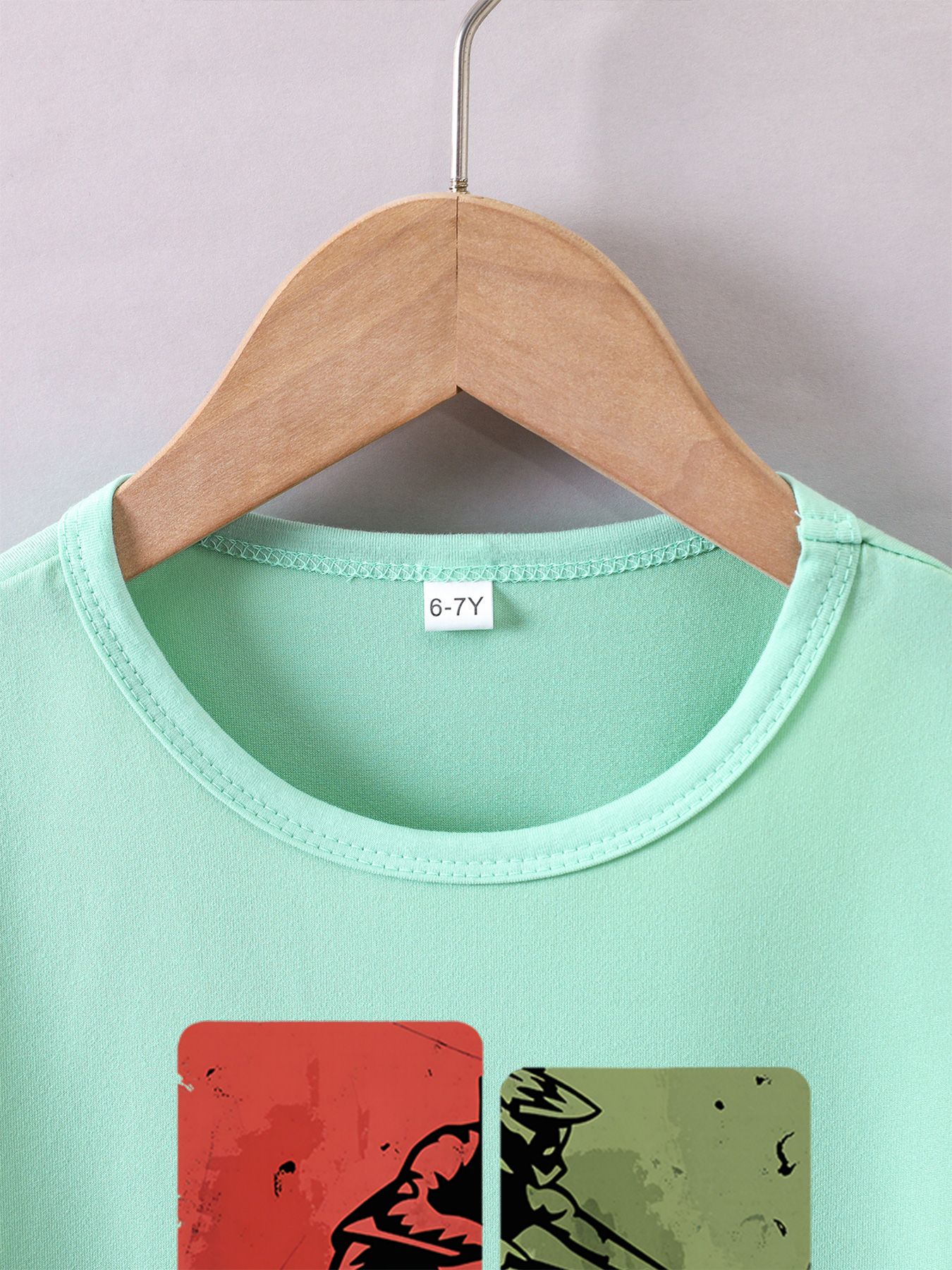 Boys' Summer Breathable & Comfortable "Retro Riding Silhouette 4-Grid Collage" Cartoon Print (3-12Y) Casual Sports T-Shirt