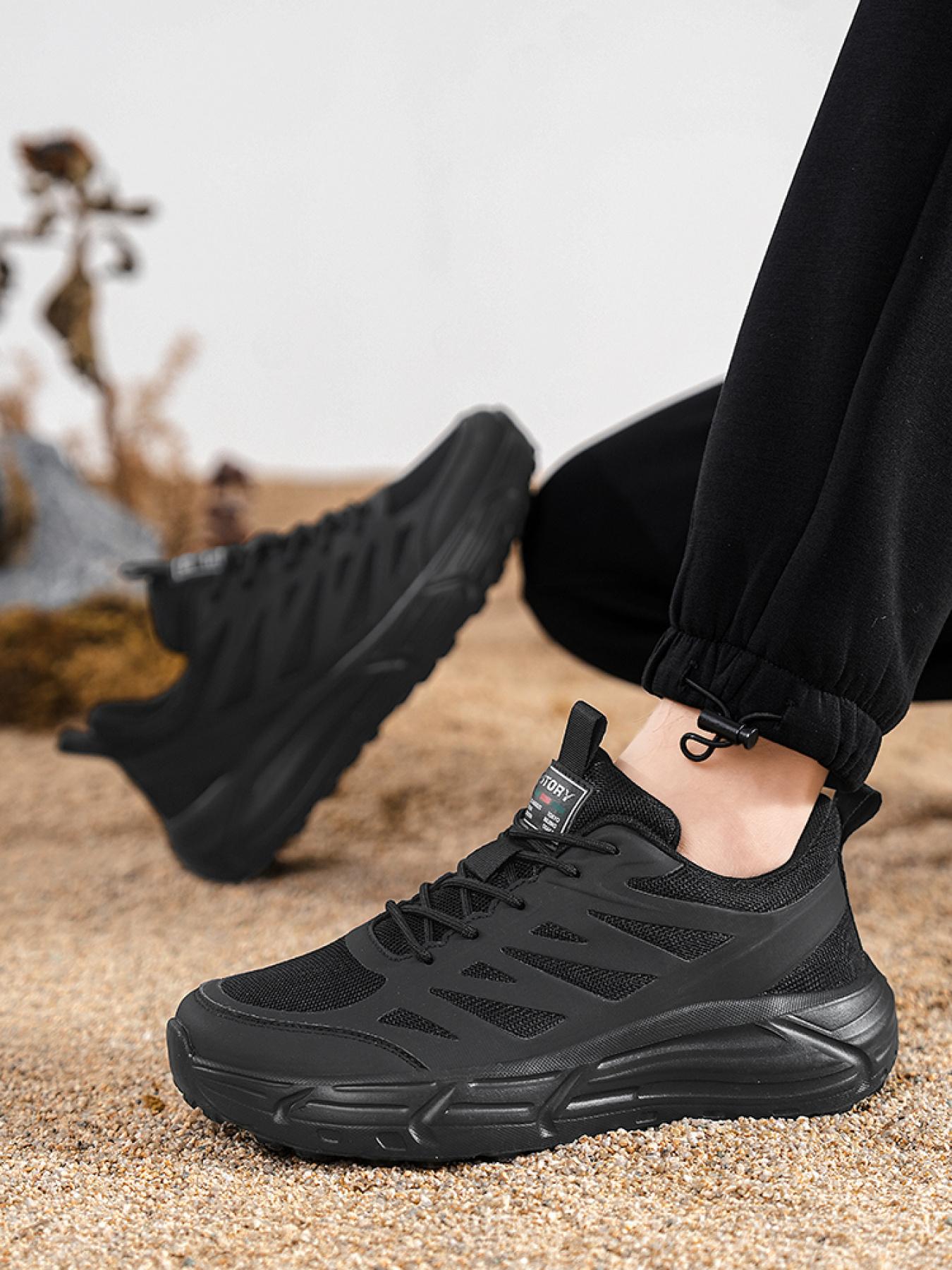 Men's Cream Minimalist Sneakers: Breathable Mesh Design, Casual Shoes For Daily Outings & Home Use