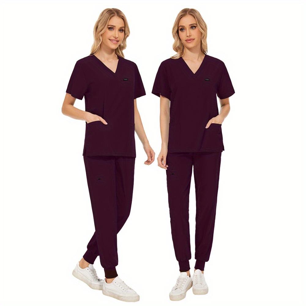 Unisex Uniforms Beauty Costume Women Nurse Doctor Set Clinic Workwear Pet Vet Tops Pants Comfortable Leisure Care Center Daily Practical Work Clothes Set