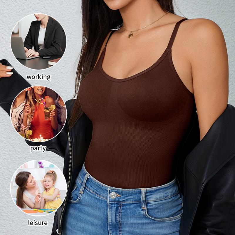 Seamless shaping Camisole tank top for women tummy control slimming cami with scoop neck breathable soft fabric multi color options