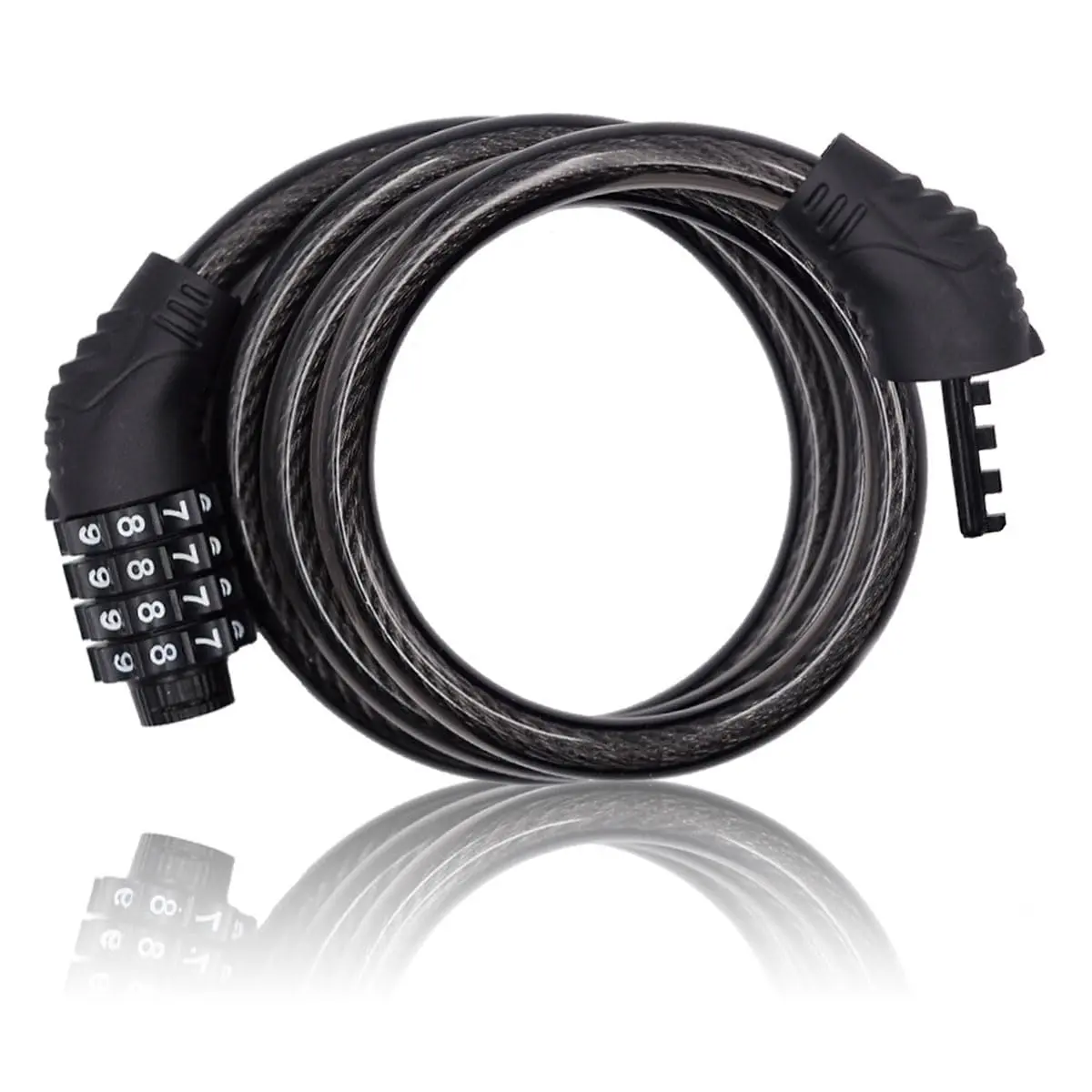 4 Digit 3 Feet Long Bike Lock Cable Combination, Resettable Anti Theft Bicycle Lock for Electric Scooter
