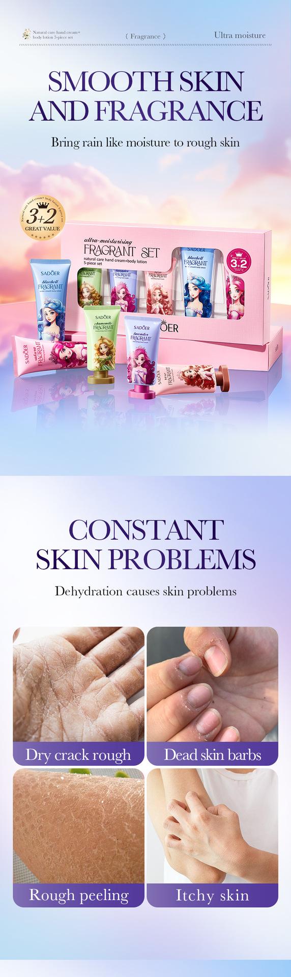 3+2 Hydrating Scented Set, Nourishing Hand & Body Cream