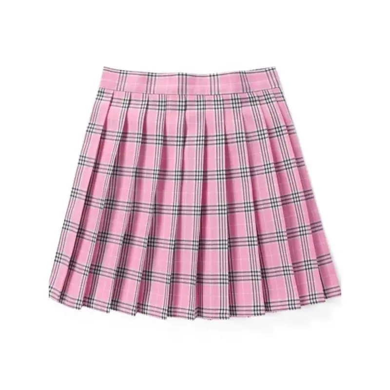 Summer Plaid Pleated Skirt With Korean Jk Skirt Uniform Japanese School Preppy A Line Mini Skirts